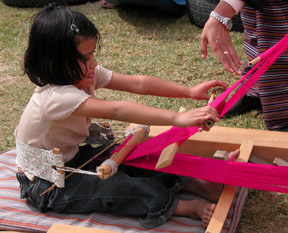 child weaving